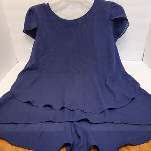Chu Vi Vi, blue chiffon blouse, size XXXL‎ (see measurements)